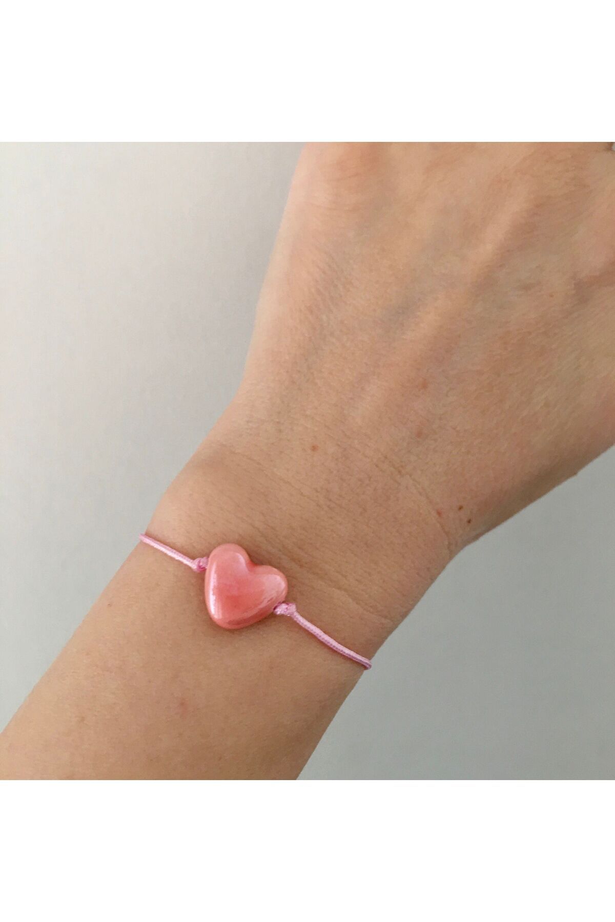byg ne accessories Handmade Glass Murano Heart Figured Candy Pink