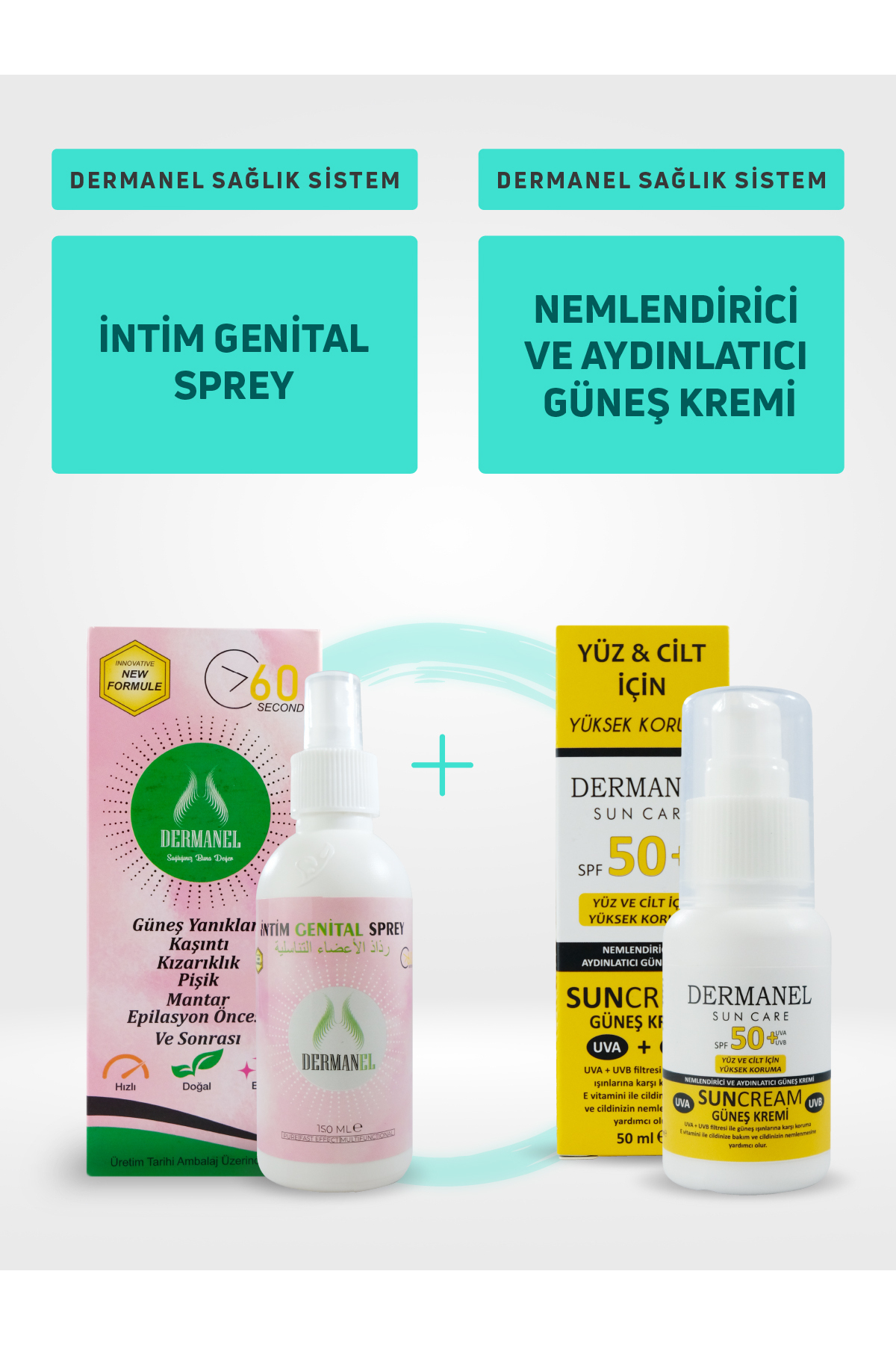 اسپری تناسلی اینتیم + ضد آفتاب مرطوب کننده و روشن کننده — dermanelintimsun2