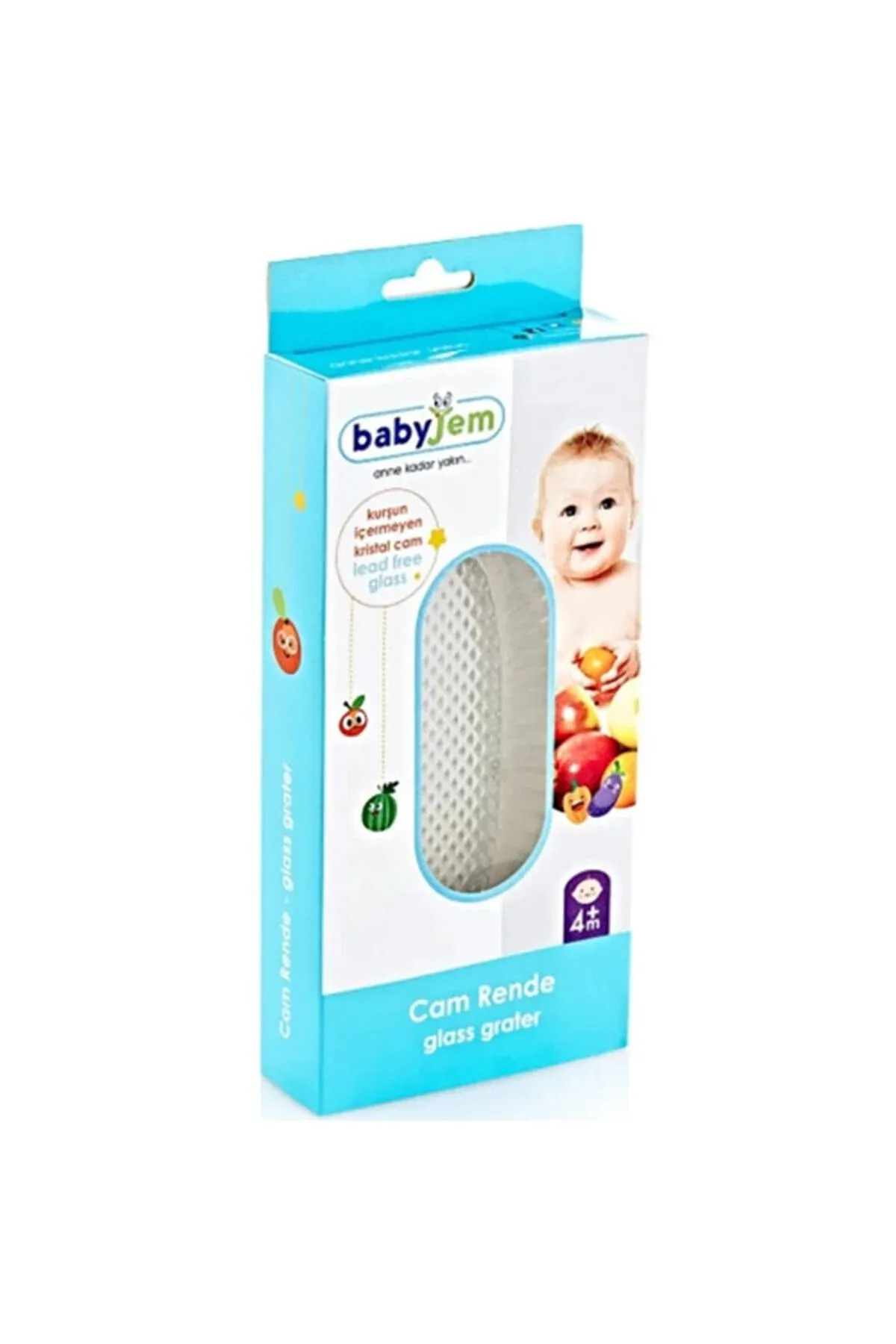 Babyjem Cam Rende + Vakumlu Mama Tabağı + Paslanmaz Çelik Çatal Kaşık + Silikon Uçlu Meyve Sebze Emziği fotoğrafı 2 (önizleme)