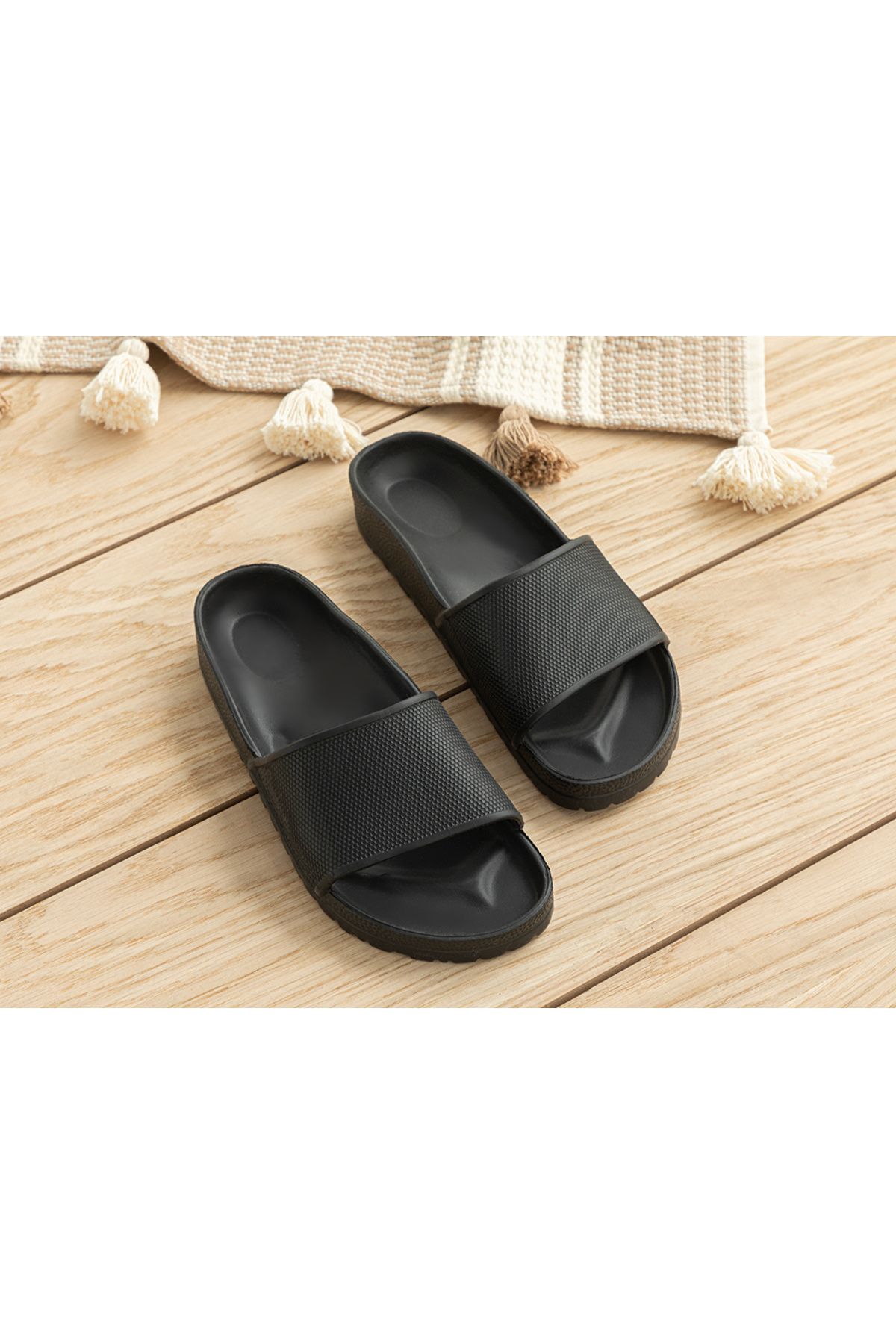 دمپایی سیاه مردانه Slipper Street Olive Eva 43 English Home