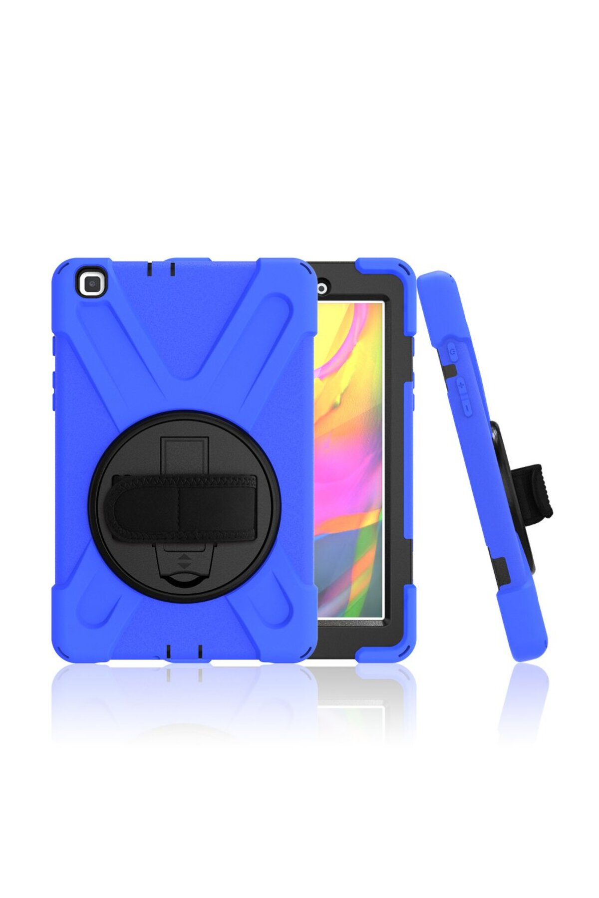 Samsung Galaxy Tab A8 10.5 SM-x200 2021 Case Defender Strap Armored Tank Case Blue