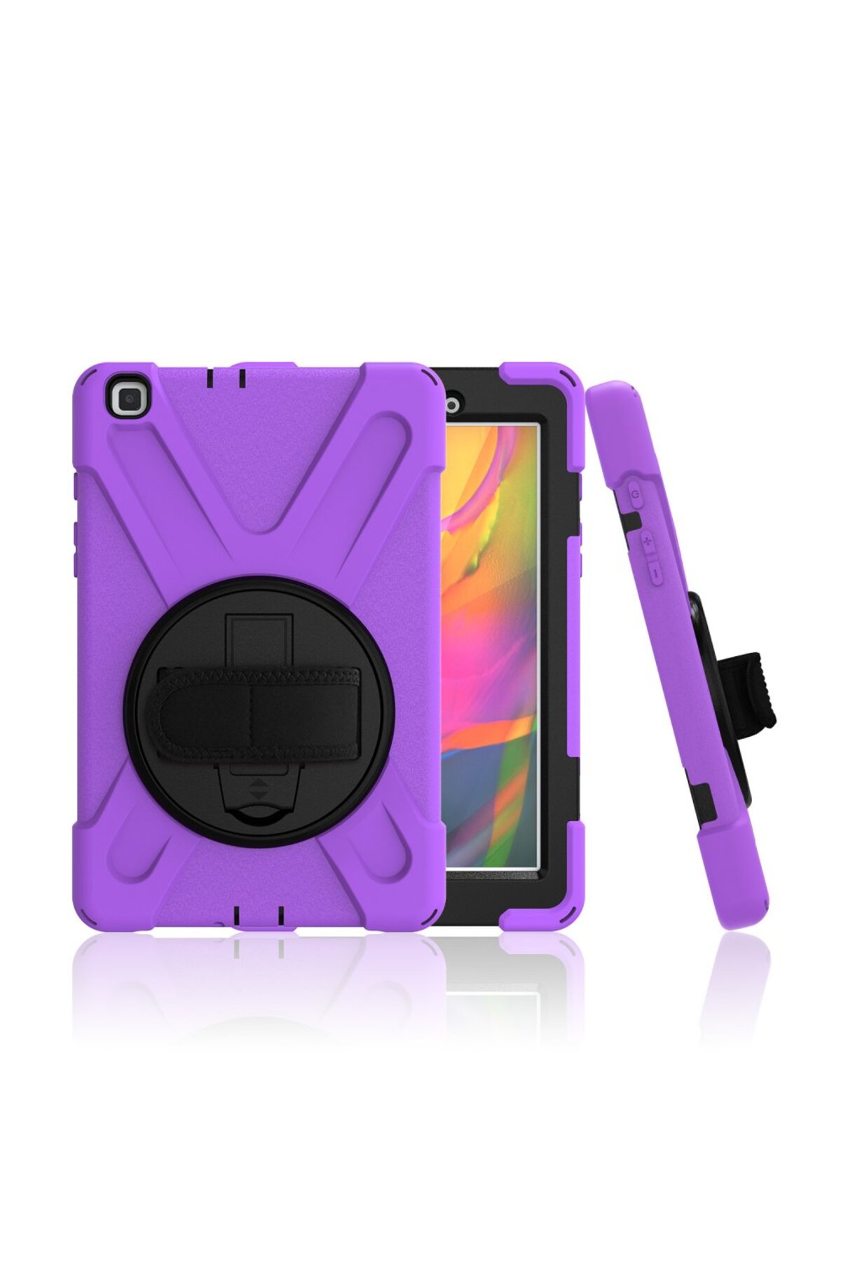 Samsung Galaxy Tab A8 10.5 SM-x200 2021 Case Defender Strap Armored Tank Case Purple
