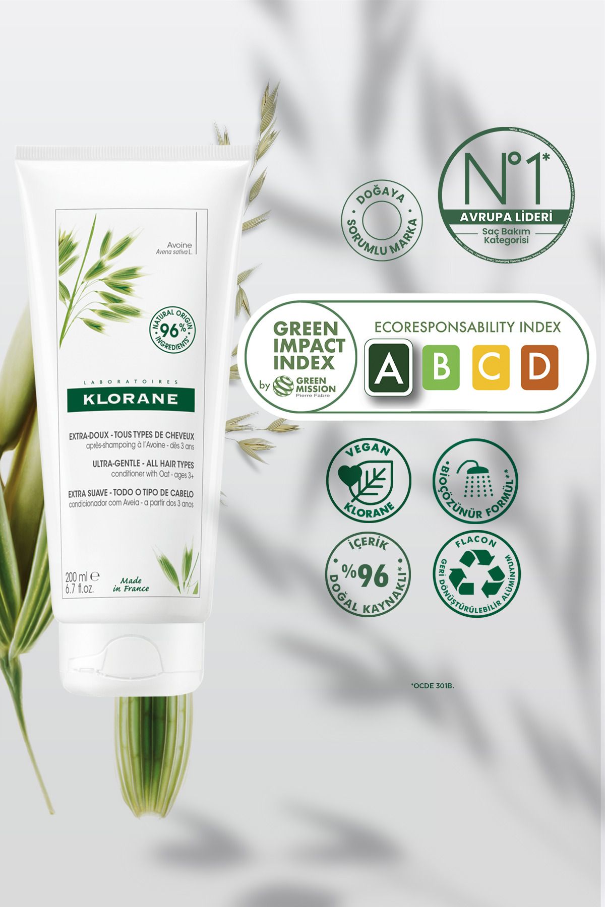 Klorane-Ultra Sensitive Oat Conditioner - 200 ml 5