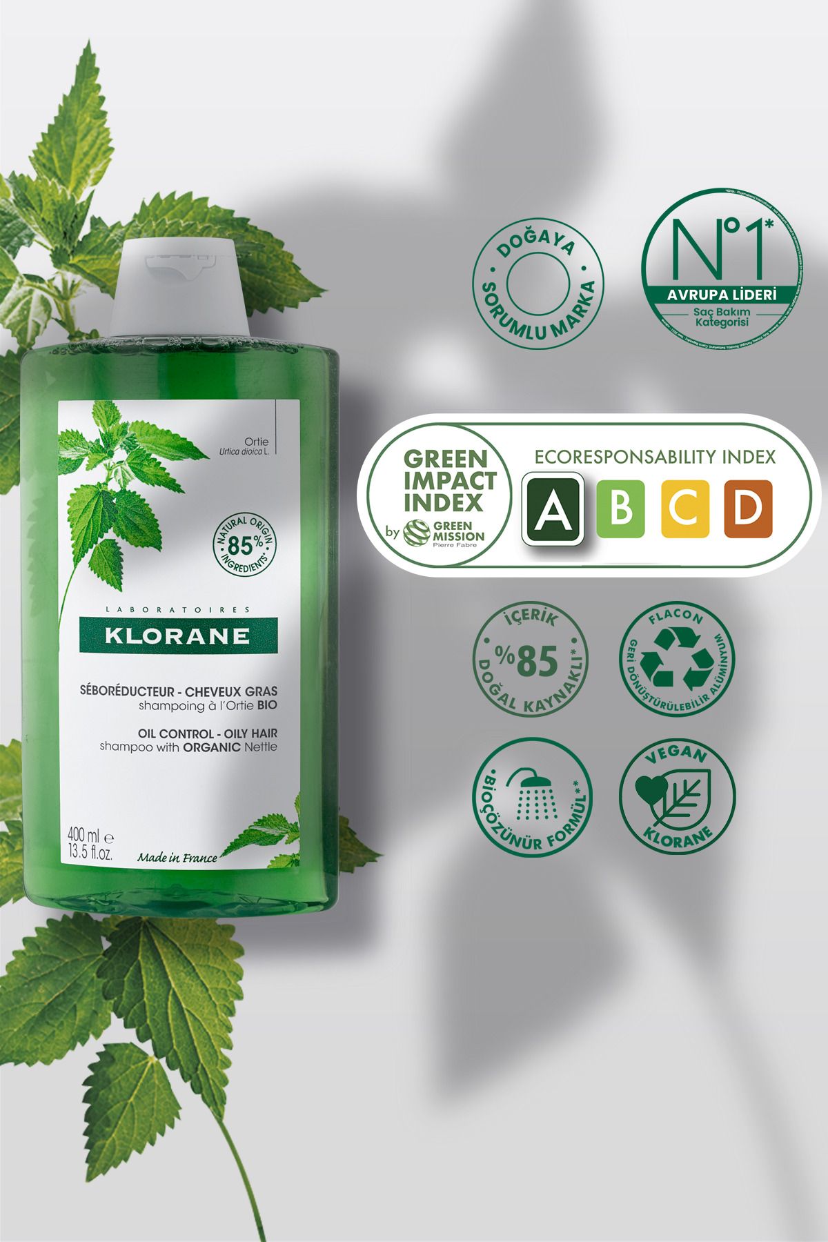 Klorane-400 Ml Nettle Oil Balancing Shampoo 5