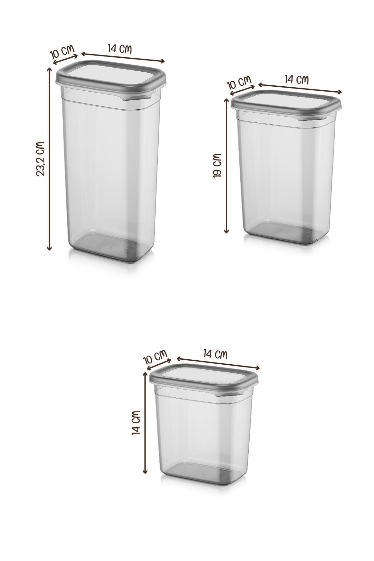 Vienev-18 Pieces Peggy Rectangular Storage Container Set 6x( 1900ml, 1500ml, 1150ml ) with Label 8