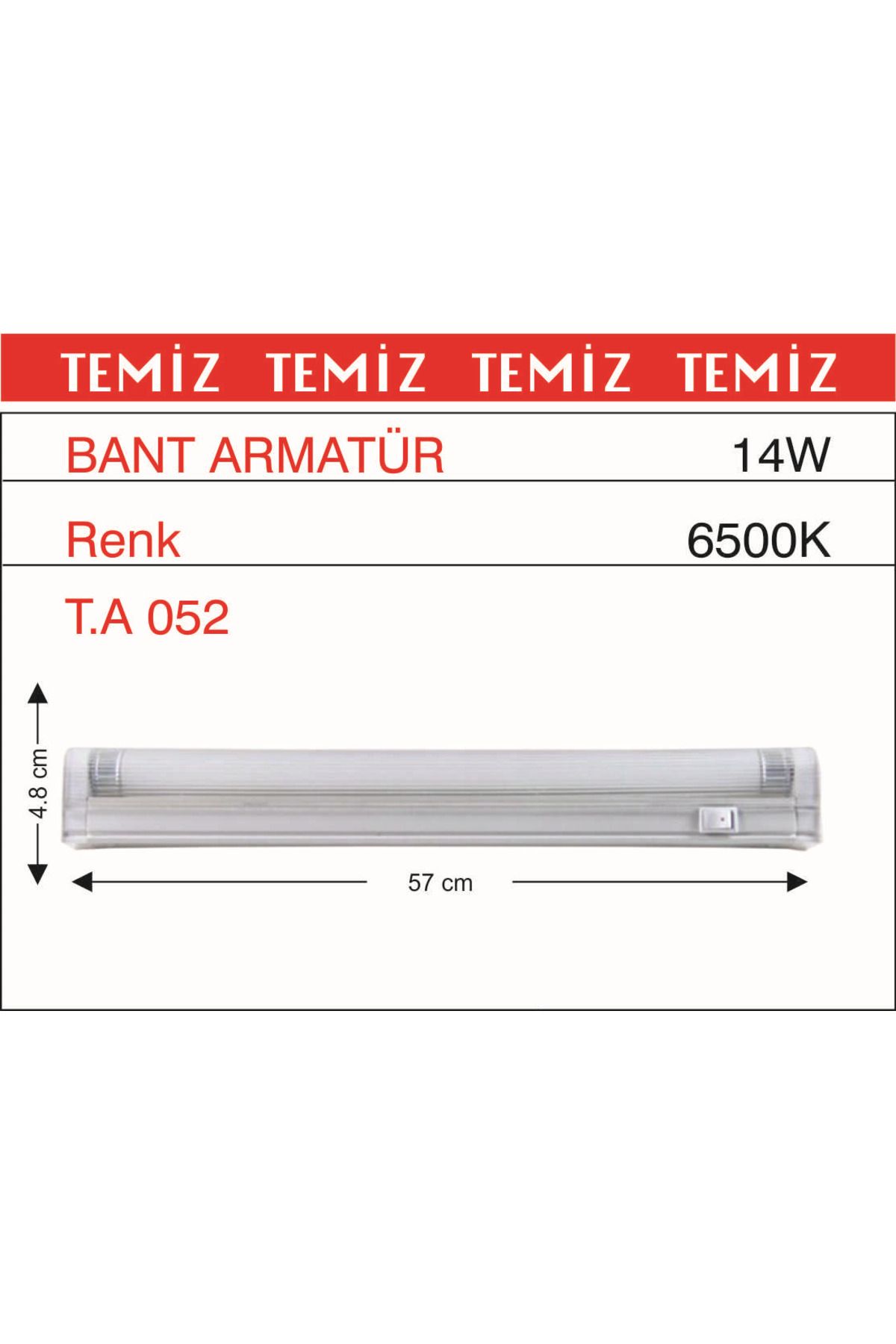 Temiz-Kitchen Under Counter Light Lighting Tape Fixture 14w 57cm White Light 220v Kitchen Cabinet Countertop Light 1