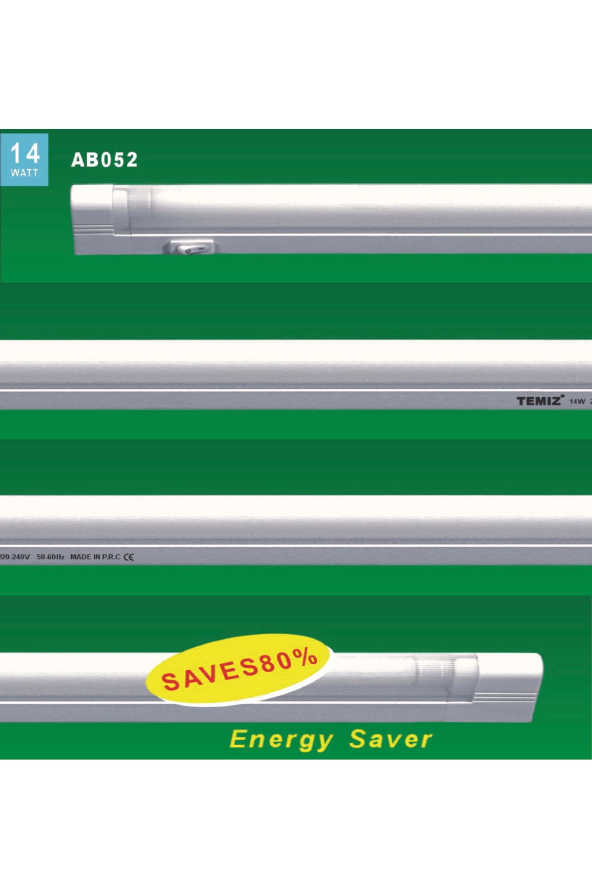 Temiz-Kitchen Under Counter Light Lighting Tape Fixture 14w 57cm White Light 220v Kitchen Cabinet Countertop Light 5