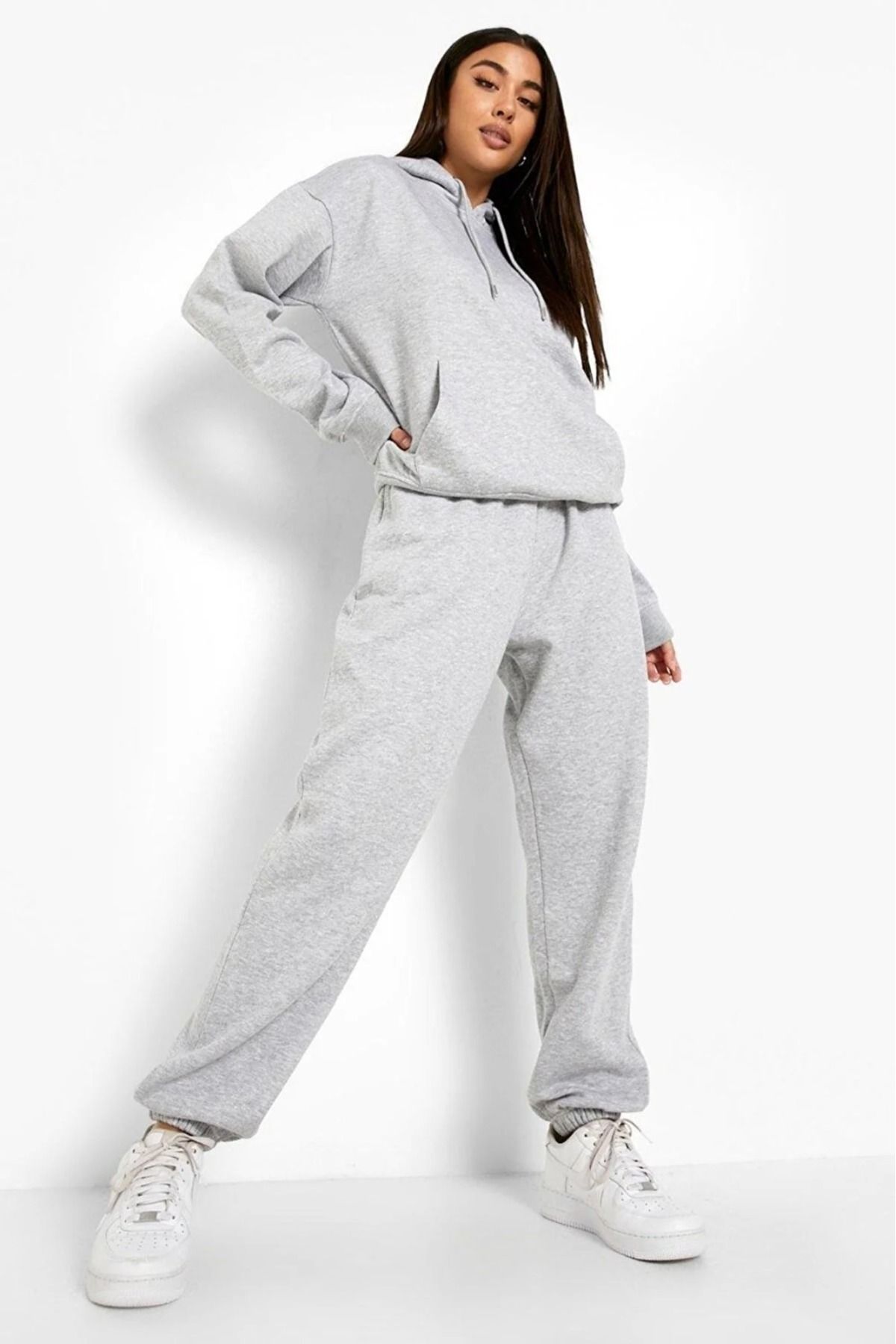 COHERENT Sweatsuit set Gray Oversize Trendyol