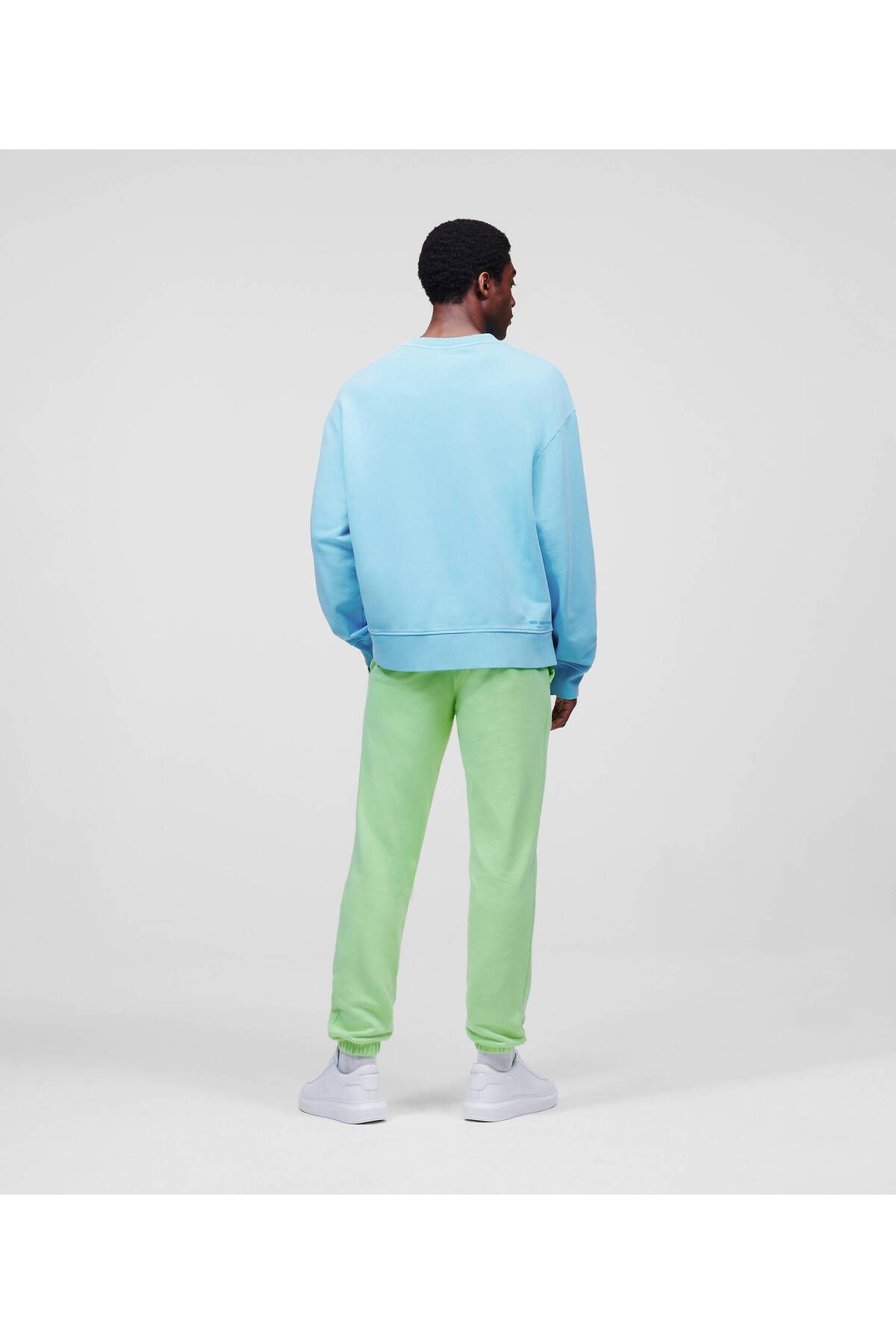 Karl LagerfeId Chest Logo Embroidery Neon Tiffany Blue Sweatshirt