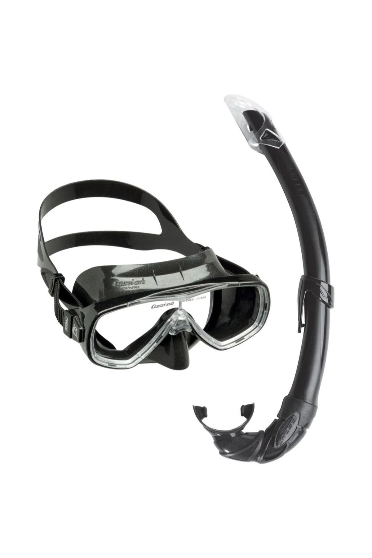 ماسک و اسنورکل مشکی Snorkel Mexico سیاه سفید cressi sub