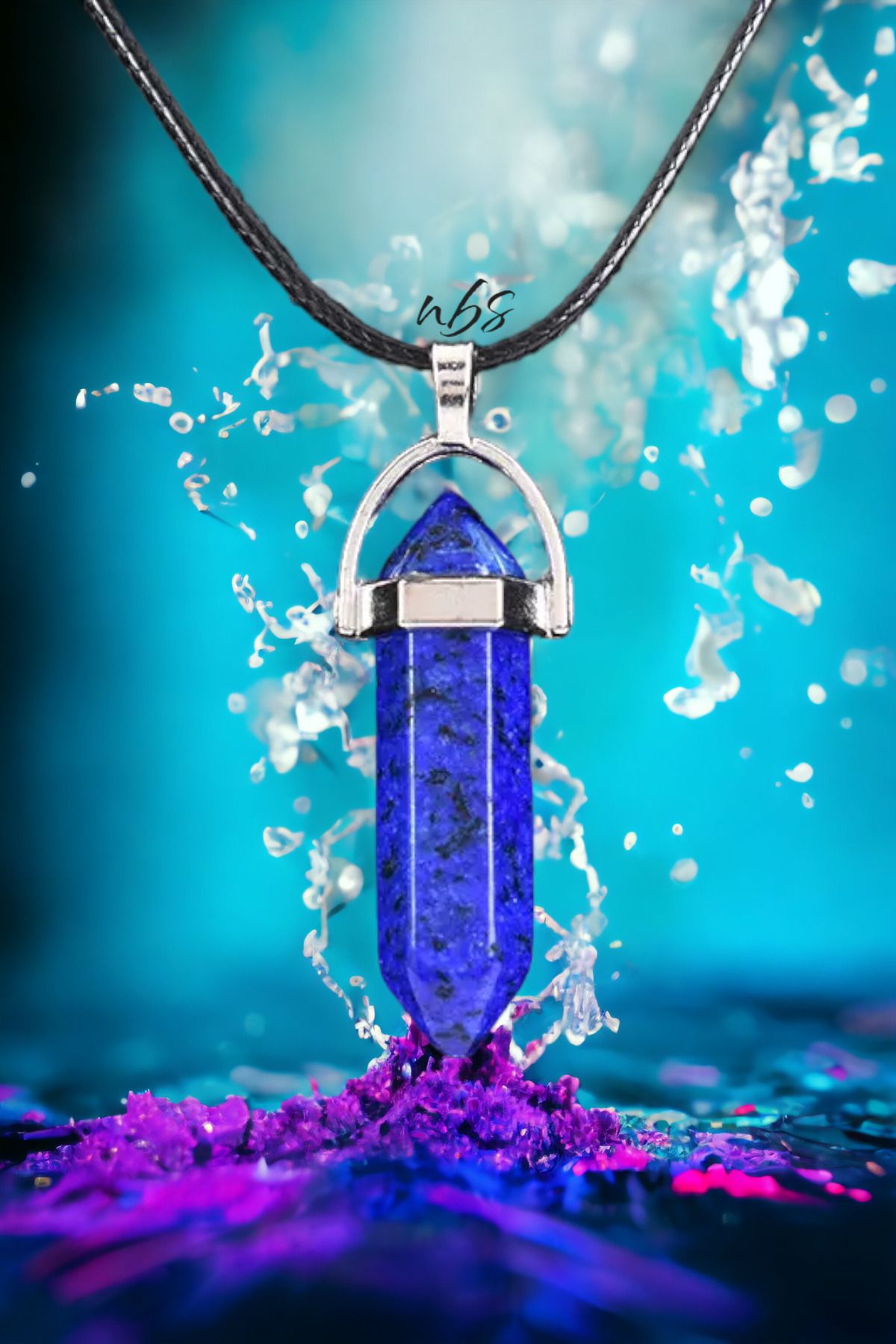 Dark blue sales crystal necklace