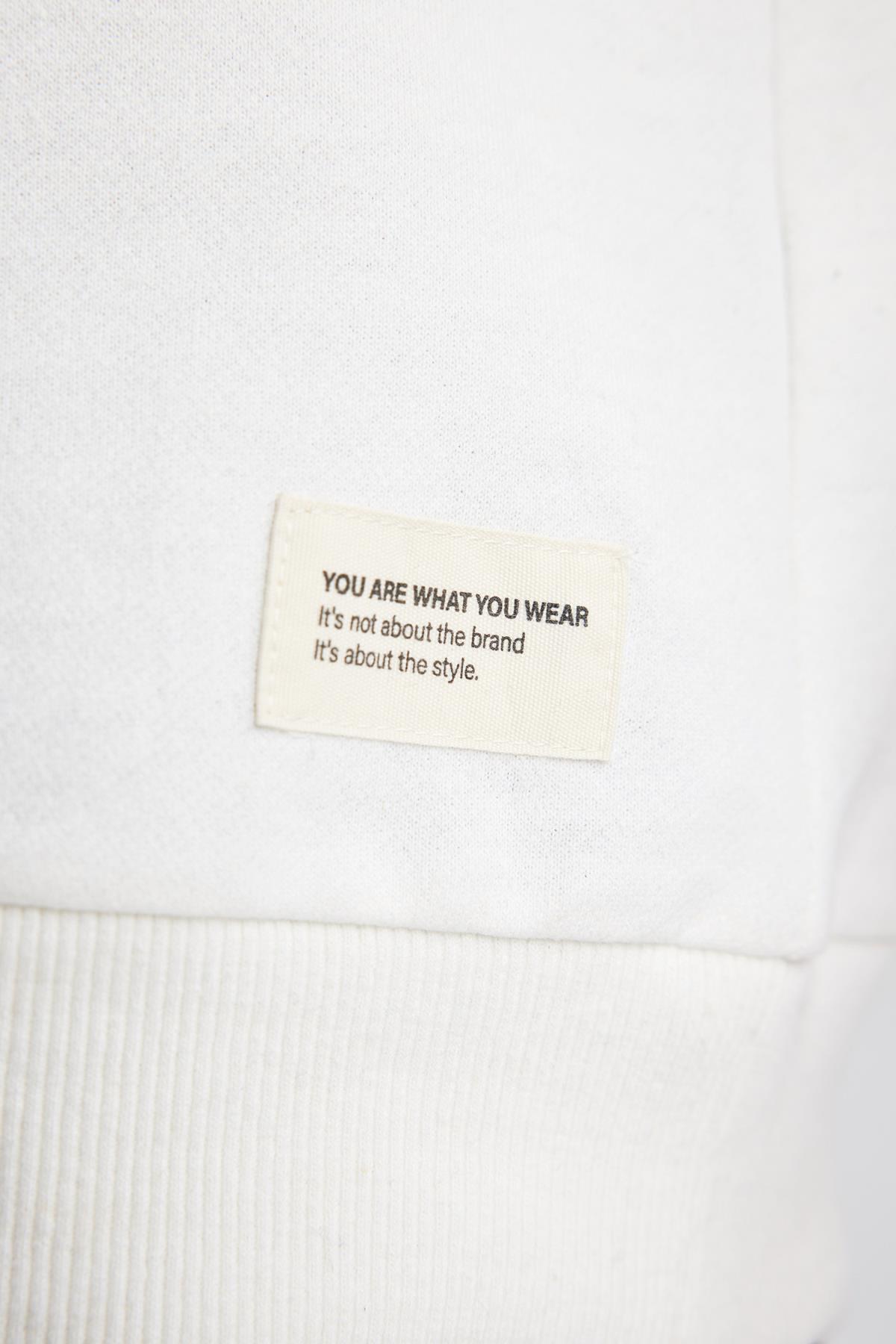 سویشرت مردانه سفید دفاکتو | Y2055AZ23AU اورجینال - تصویر 5