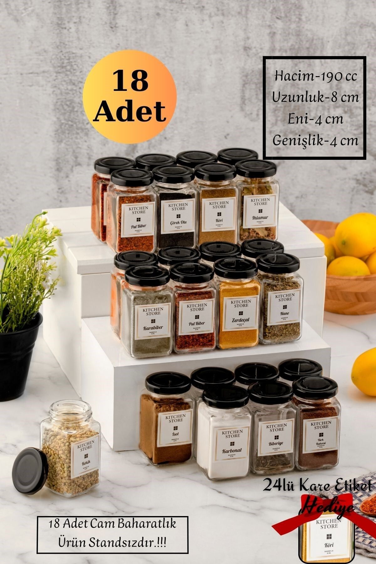 Glass spice jars on sale