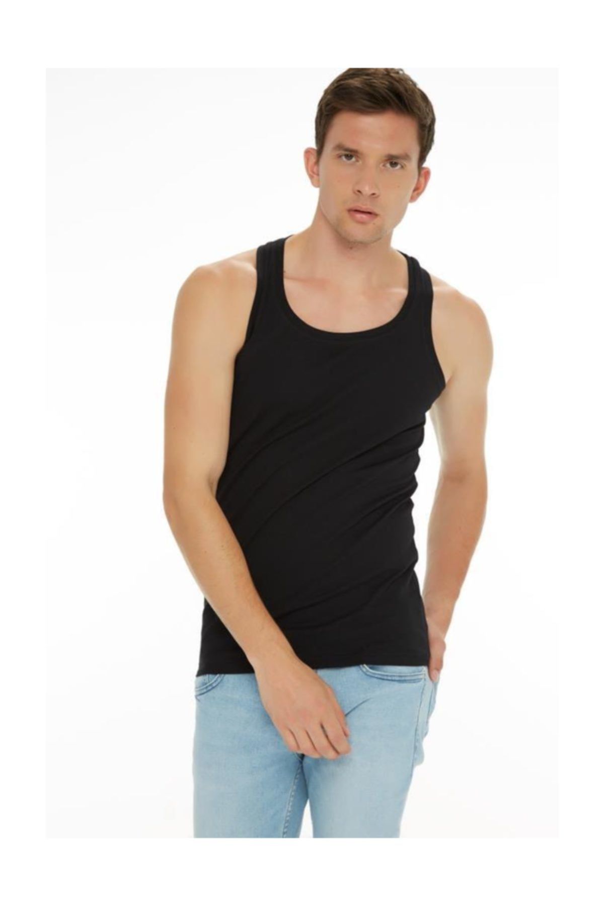 Tutku-Men's 12 Pack 100% Cotton Athlete Rambo Undershirt Black-White-Grey 1