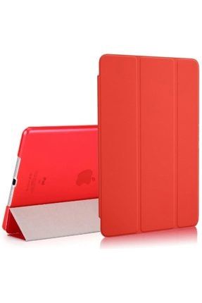 Ipad 6. Nesil 9.7 Inç A1893 A1954 Kılıf Renkli Standlı Uyku Modlu Smart Cover Kırmızı HC276