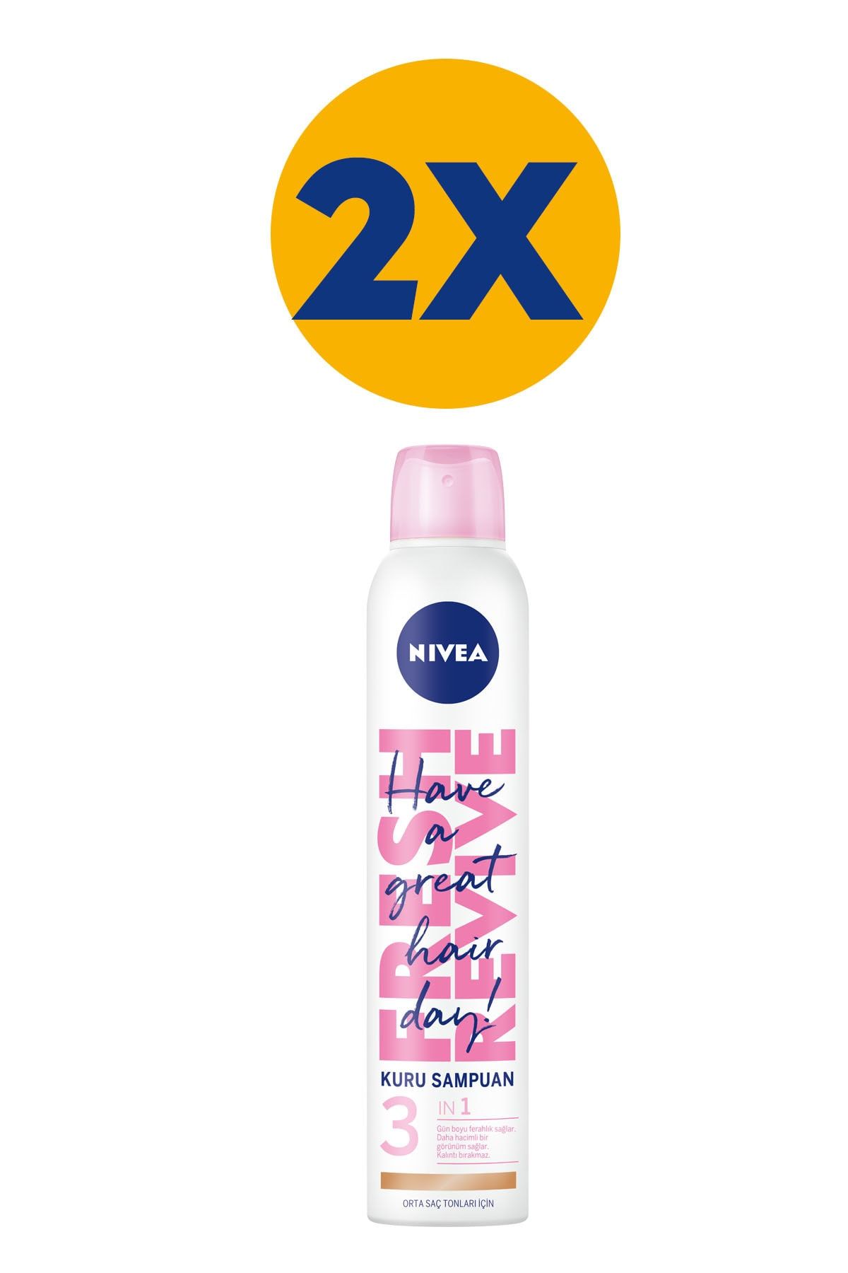 NIVEA شامپو خشک برای رنگ موی متوسط ​​200 میلی لیتر X2