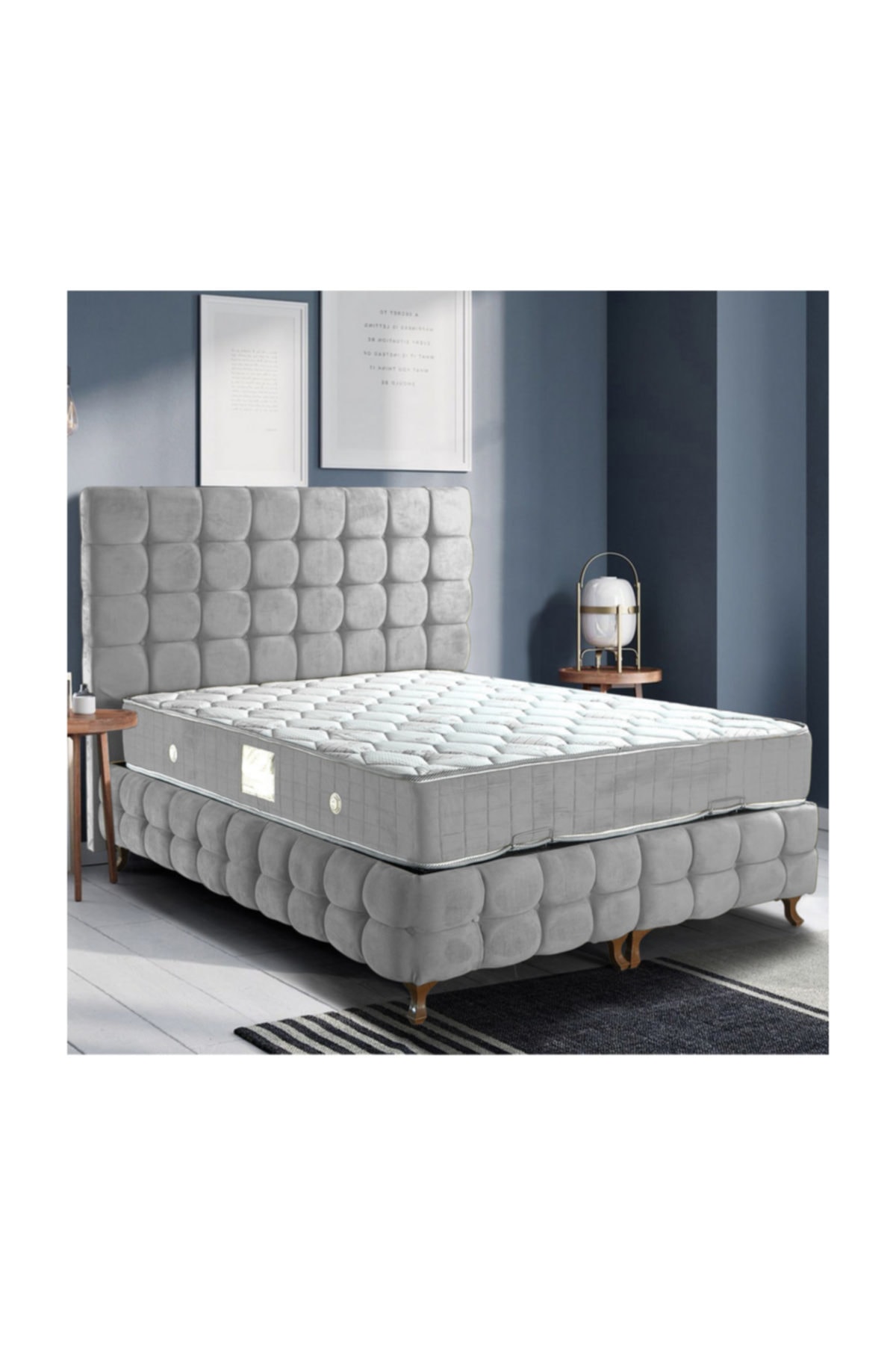 setay duke lux baza baslik yatak seti vizon gri fiyati yorumlari trendyol