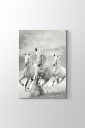 Koşan Beyaz At Tablosu (Model 2) - (ÖLÇÜSÜ 80 x 125 cm) HN-82__model_2