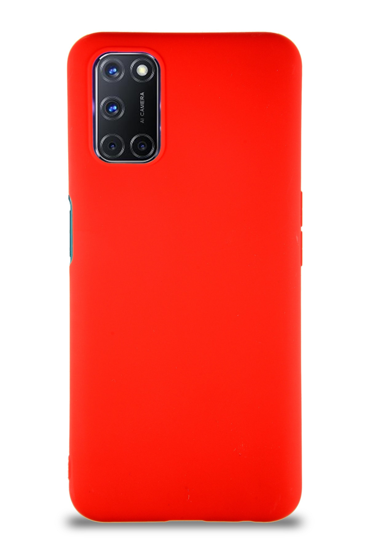 Oppo A92 Soft Premier Renkli Silikon Kapak - Kırmızı