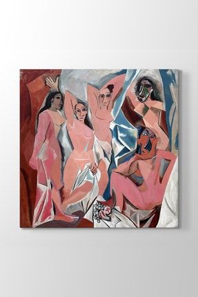 Pablo Picasso - Avignonlu Kızlar Tablosu (Model 3) - (ÖLÇÜSÜ 80x80 cm) BS-307__model_3