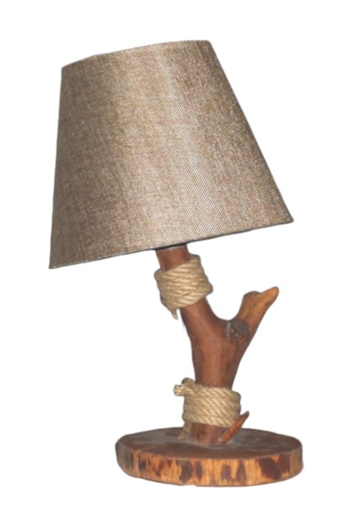 TEKAY AYDINLATMA-Tree Lampshade with Linen Head Rope Wooden Lampshade 4