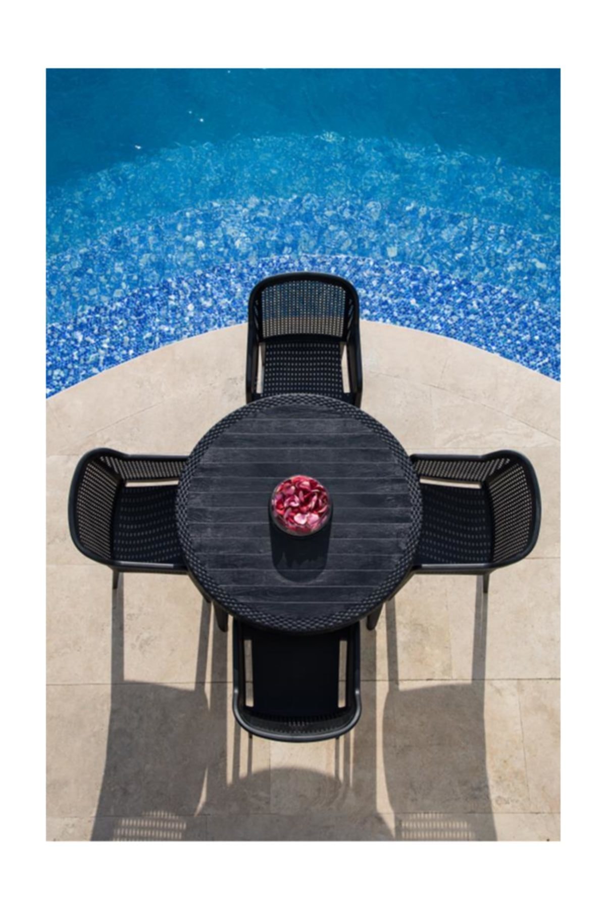 Tilia Summer 4 Kişilik Camsız Masa Sandalye Takımı Bahçe Balkon Seti
