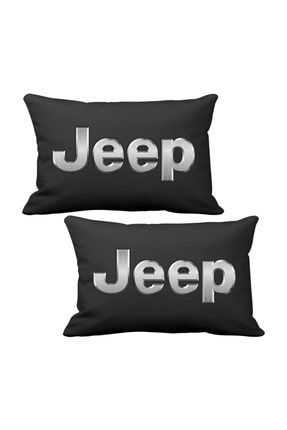 Jeep 2 Li Lüks Araç Boyun Yastığı Siyah Ve Ahşap Logo Anahtarlık asr-ktaby-0016