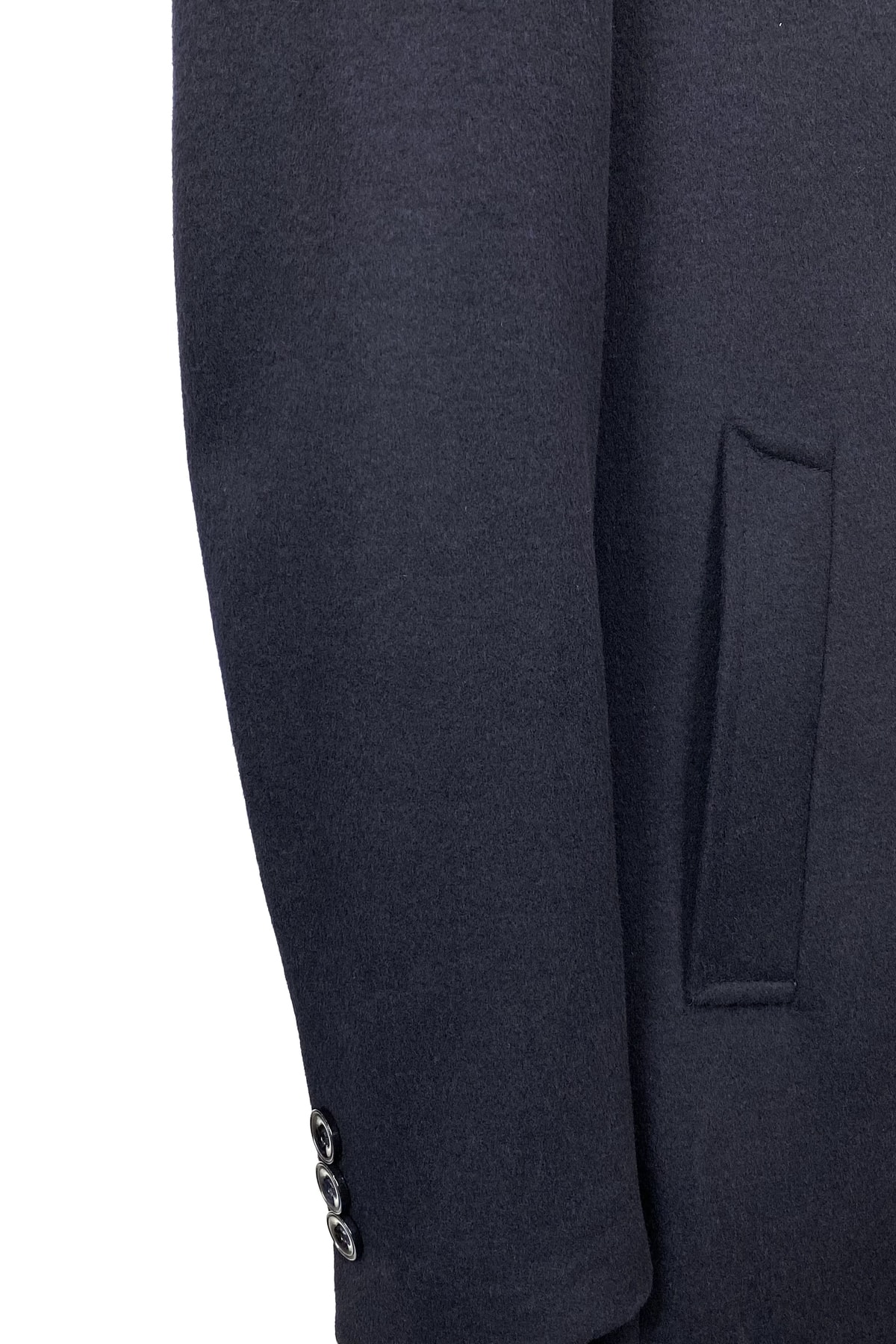 ŞAN GİYİM  8751 Erkek Kaşmir Lacivert Açık Yaka Kısa Palto - Görsel 3