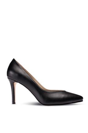 Siyah Kadın Klasik Topuklu Ayakkabı 02048ZLCVM01