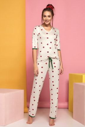 Kadın Çilek Kısa Kol Pijama Takımı 11954