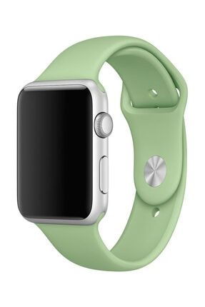 Apple Watch 38 Mm Kordon Spor Kayışı Yumuşak Silikon Yeşil Açık KRDN1
