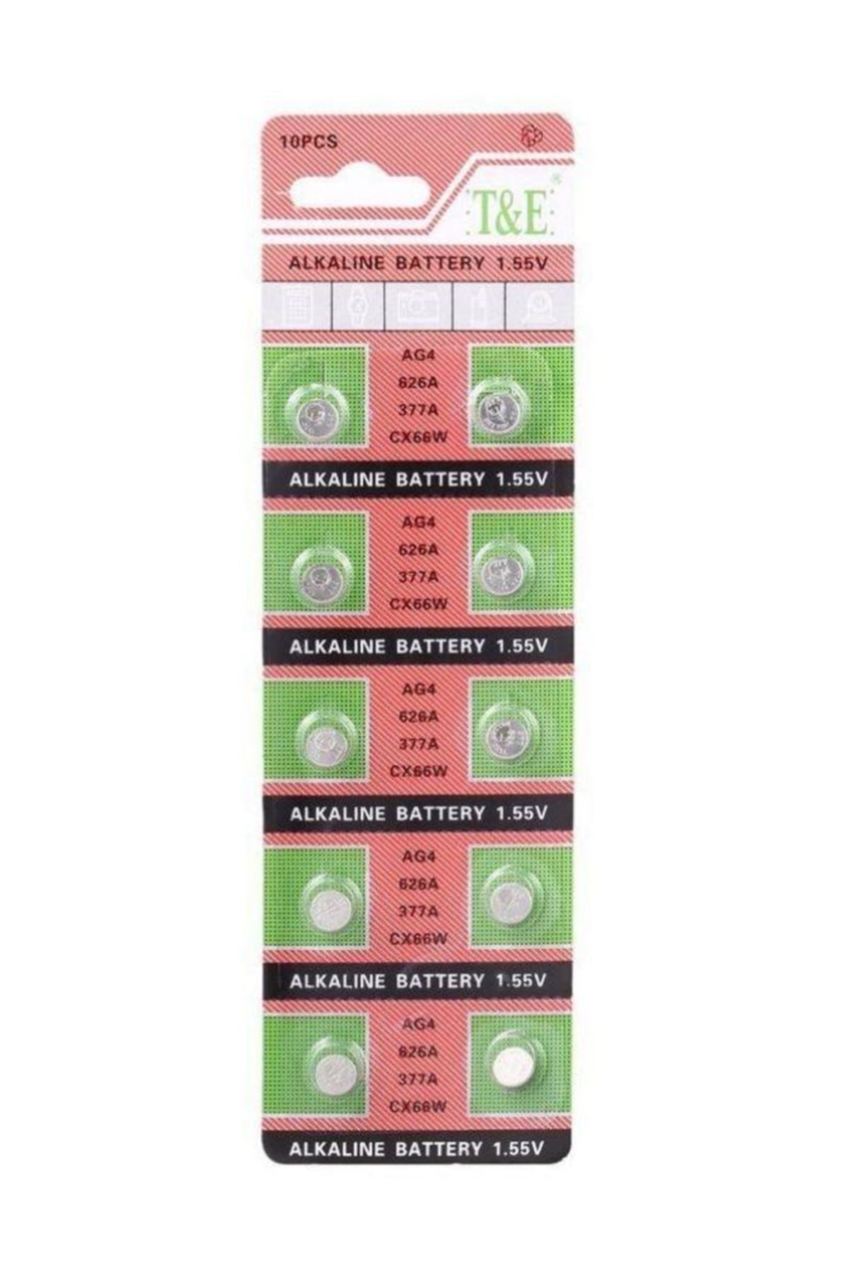 Alkalin Saat Pili Ag4 / 626a 377a Cx66w 1.55v Pil 10 Lu Paket