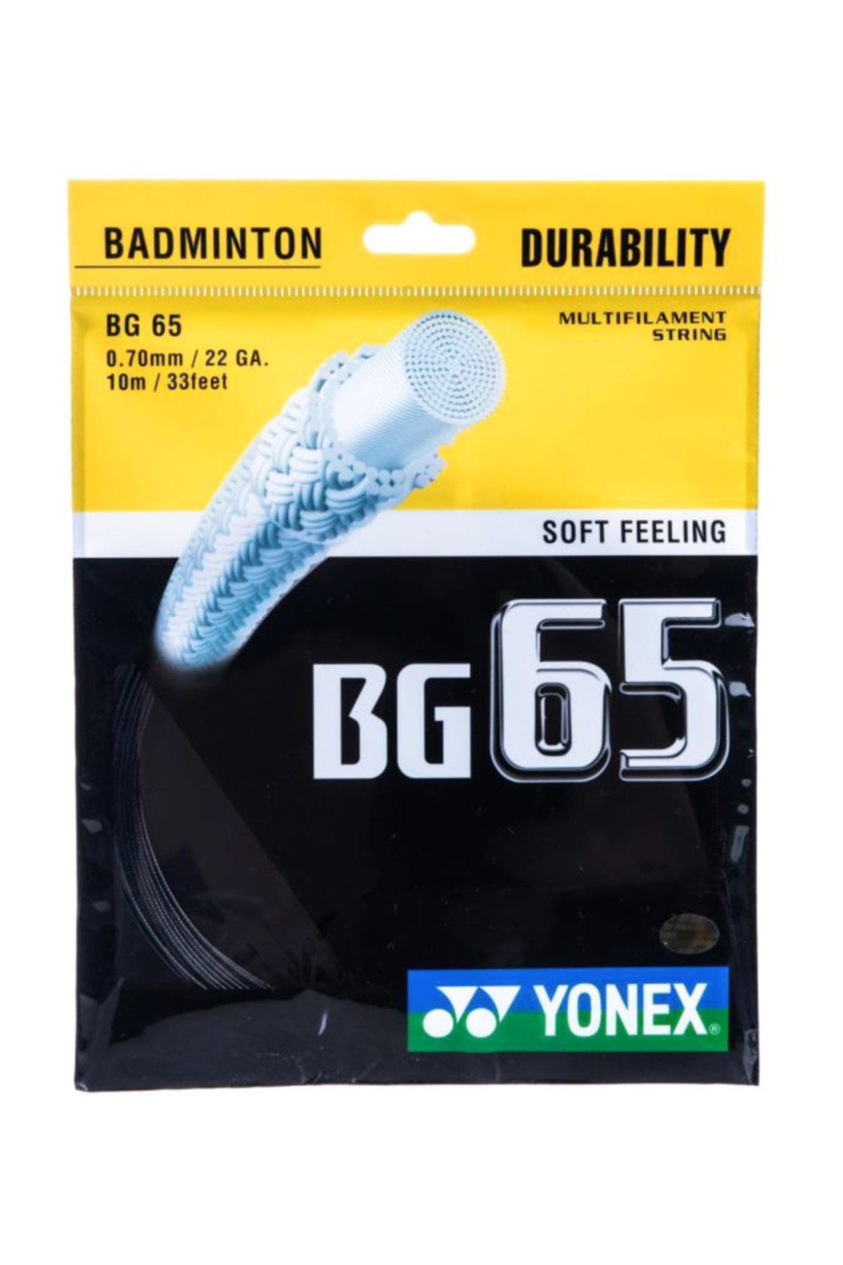 YONEX Bg 65 Badminton Kordajı 0.70 mm / 10m - Siyah