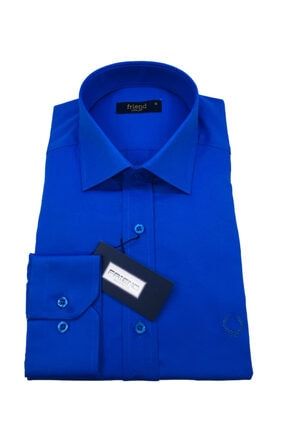 Erkek Mavi Gömlek (dar Kalıp) Saten FS-ALY-039