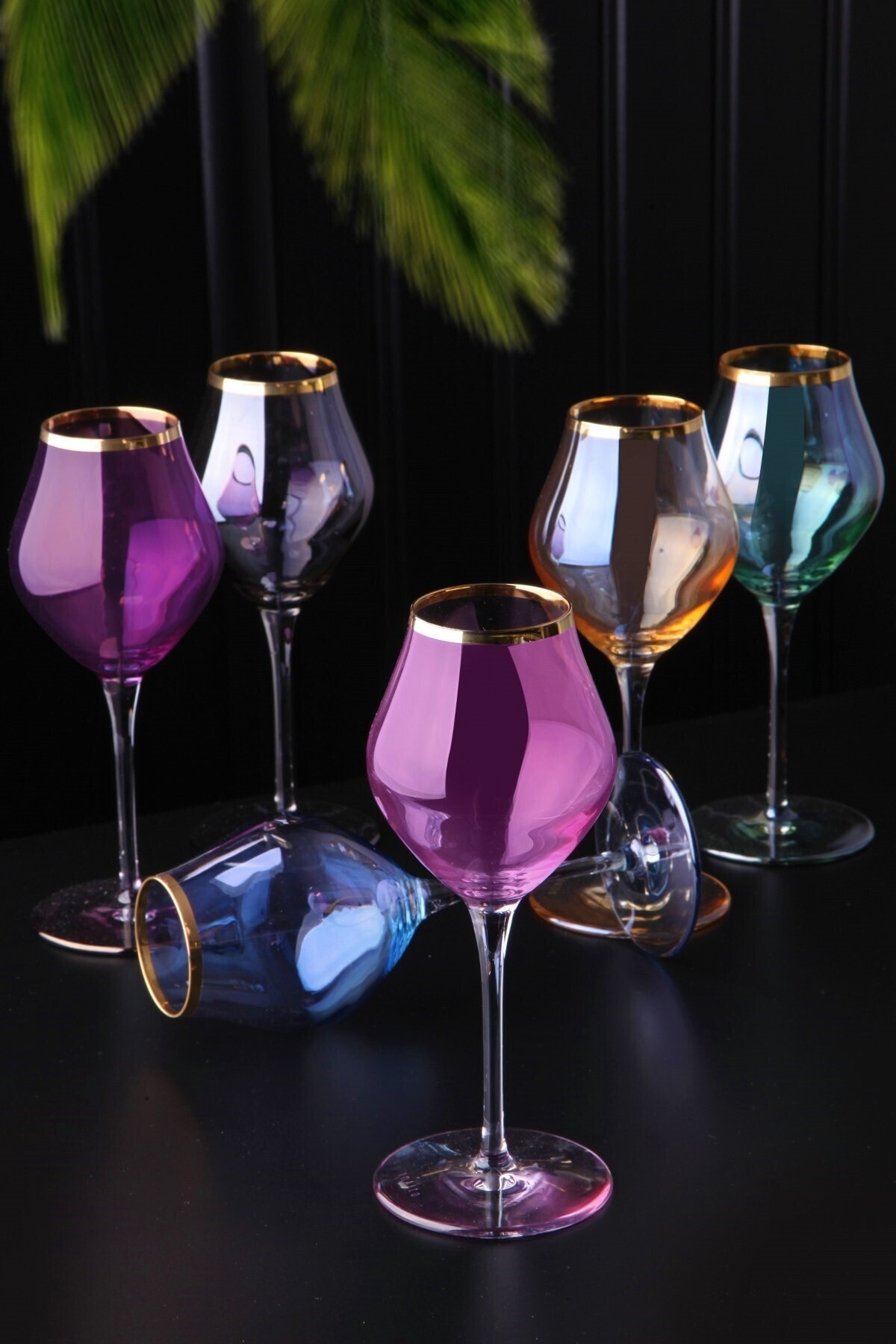 WuuQ Lüx Lüsterli Ayaklı Kahveyanı Veya Meşrubat Bardağı 6 Renk