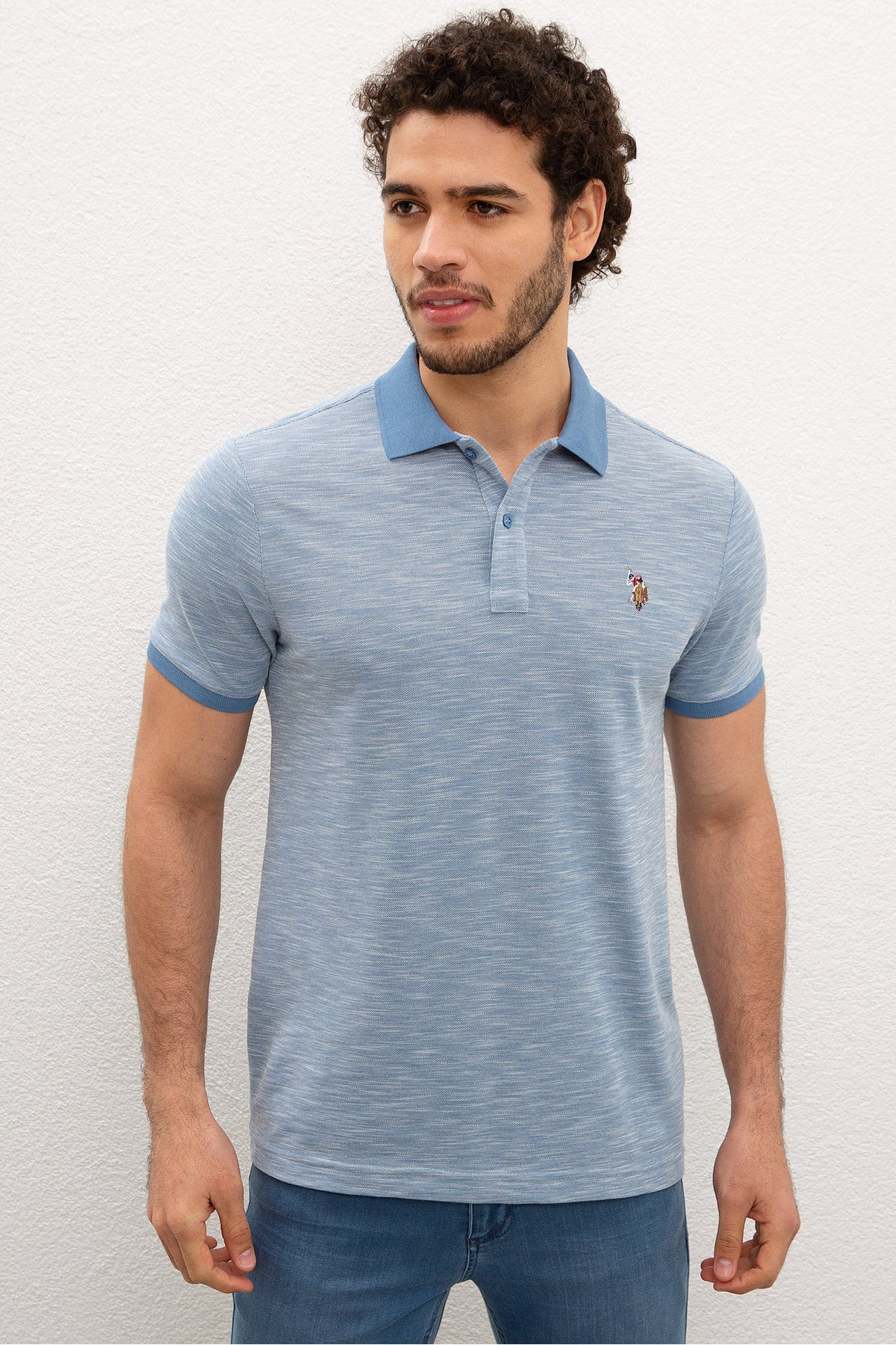 یو اس پولو تی‌شرت مردانه آبی