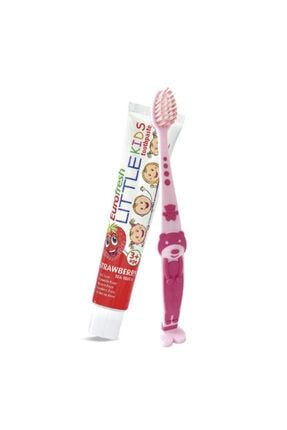 Çilekli Çocuk Diş Macunu 50gr + Çocuk Diş Fırçası Pembe 2451271