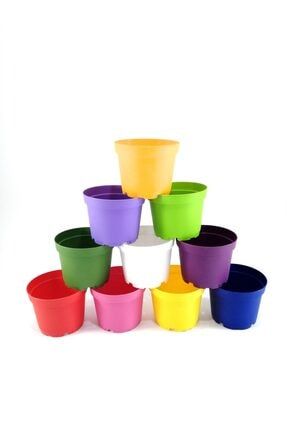 5 Adet 8.5 Cm Karışık Renkler 1. Kalite Plastik Saksılar 23239KKSD