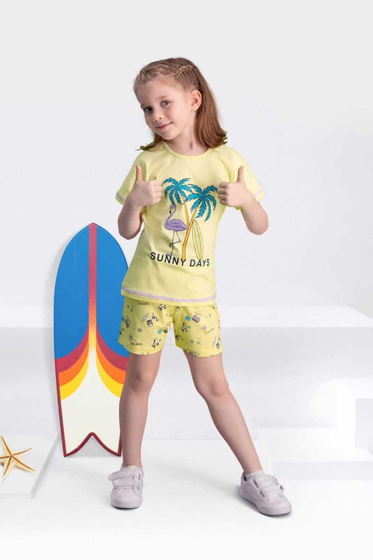 Arnetta Set Pantaloni Scurți Pentru Fete Sunny Days Yellow Femeie - 14 ani