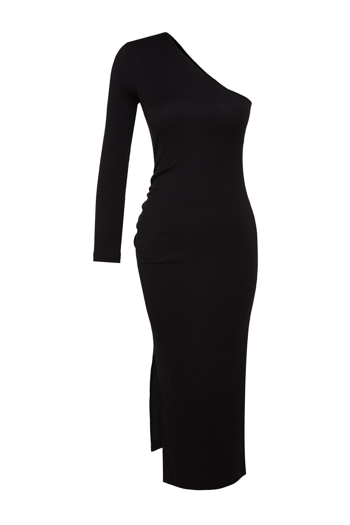 Trendyol Collection-Schwarzes, figurbetontes, gestricktes, stilvolles Abendkleid für die Nacht, Abschlusskleid TPRAW24EL00106 7