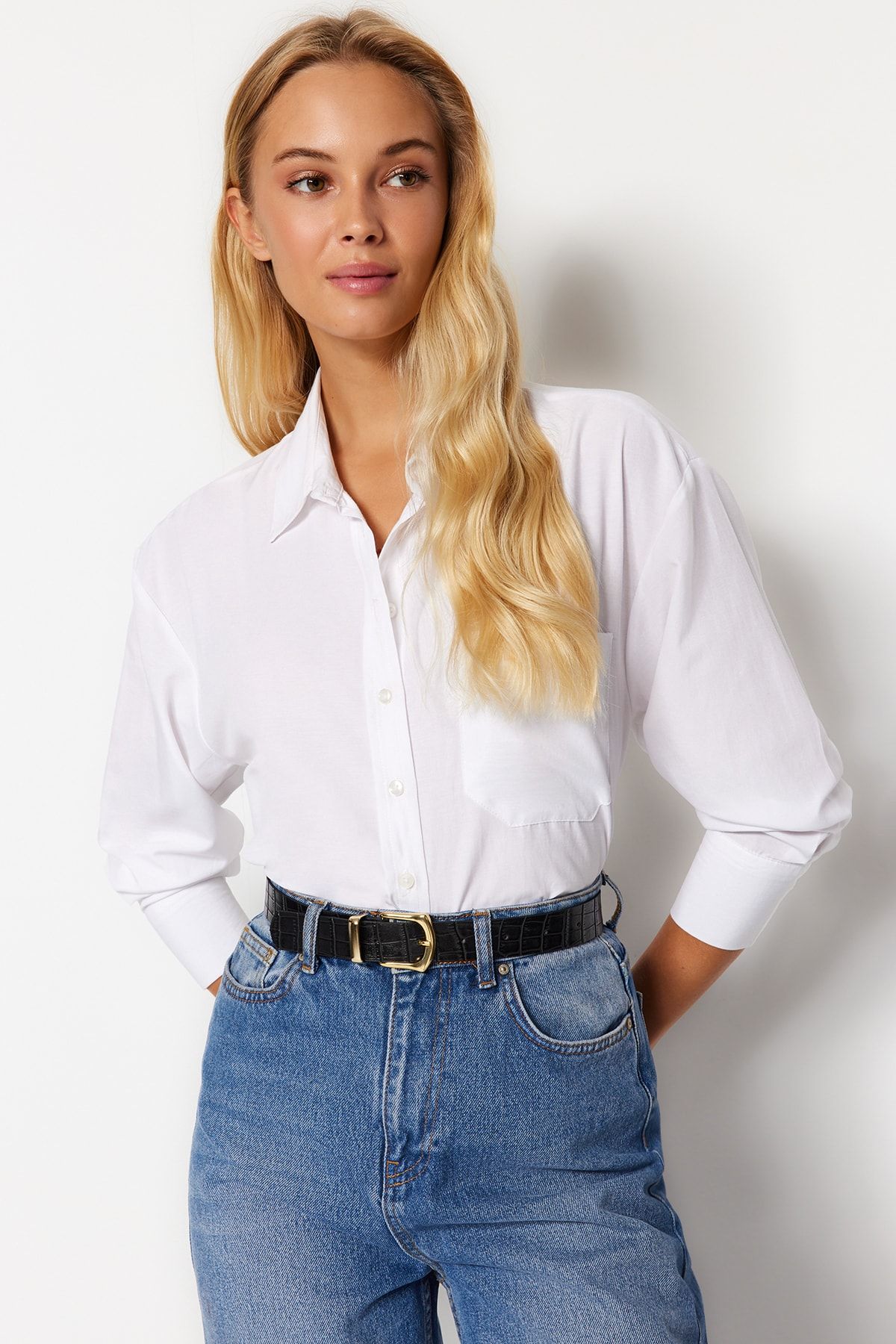 Trendyol Collection-Schwarzer und hellbrauner Damengürtel in Kroko-Look – 2er-Pack TWOAW24KE00030 8