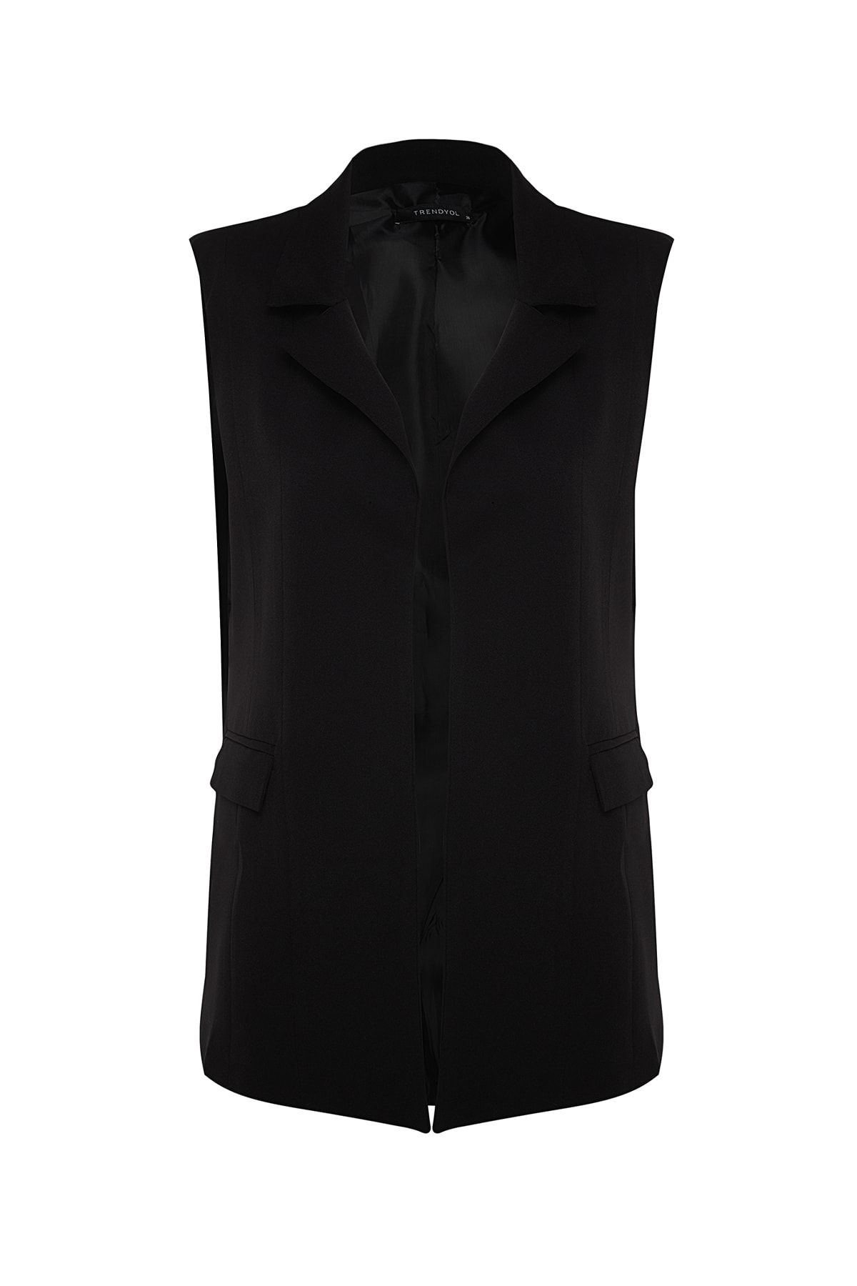 Trendyol Collection-Czarna, regularnie wiązana kamizelka tkana TWOAW24YE00071 6