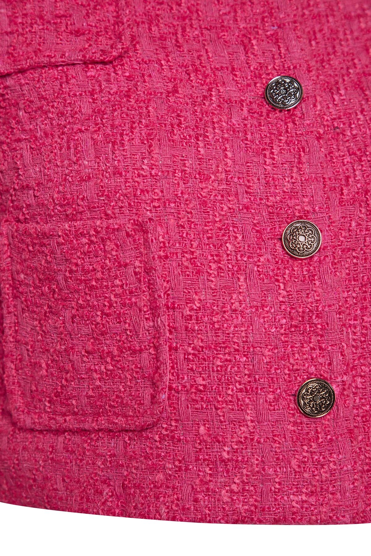 Trendyol Collection-Jachetă țesătă crop fucsia - Ediție limitată TWOAW24CE00121 8