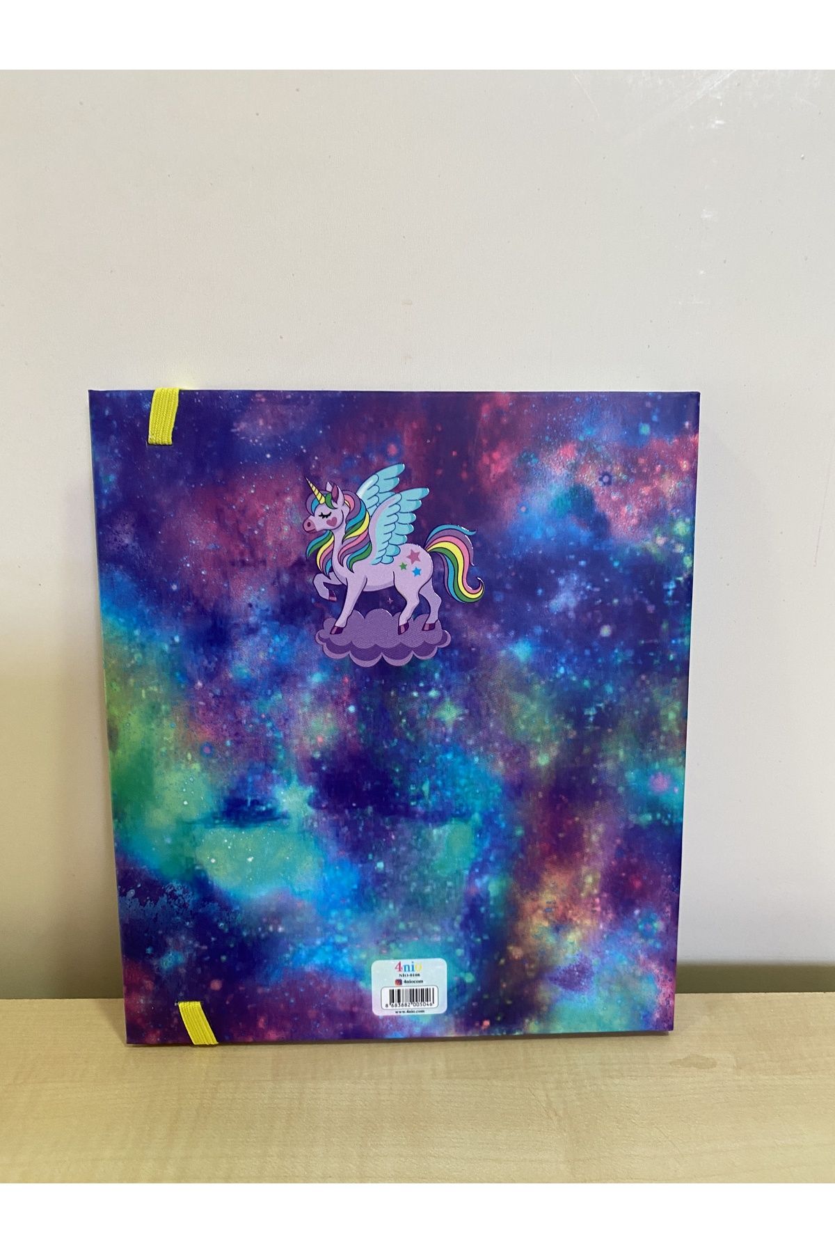 4nio-Magical Unicorn Square Elastic Textured Striped Notebook 3