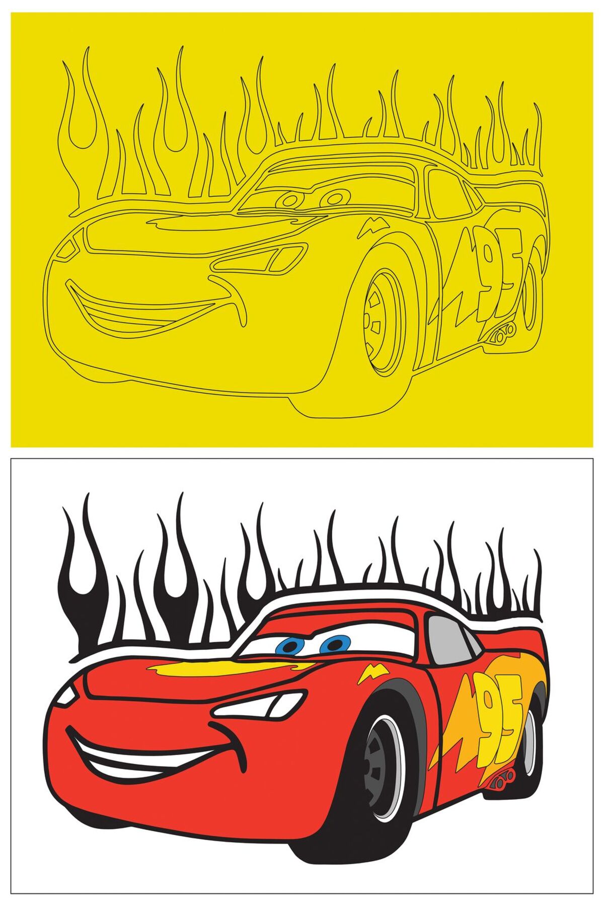 ست کارت نقاشی با شن دیزنی ماشینها ۵ تکه سایز بزرگ A4 برای پسران – قلعه قرمز KB-D-052