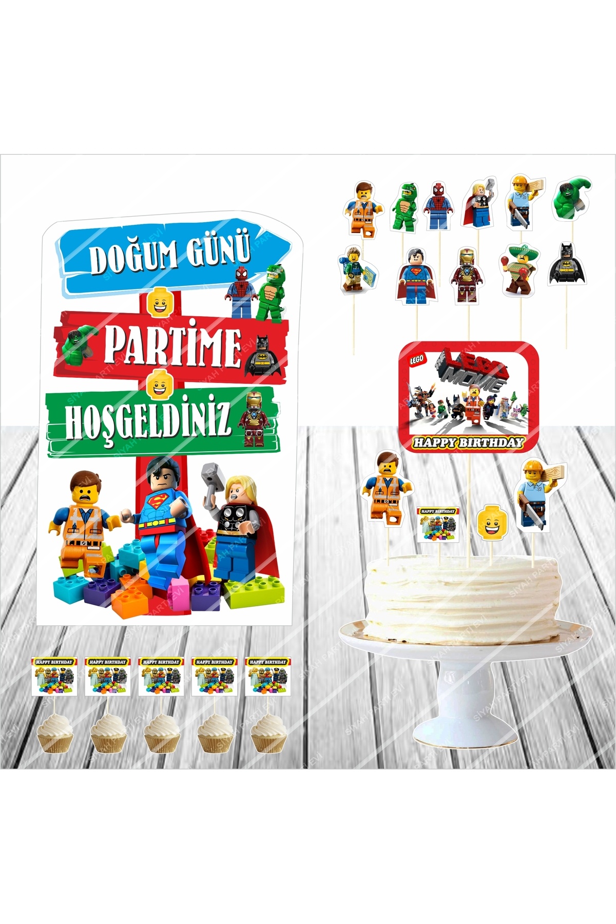 Le go Doğum Günü Masa Maketi Pasta Süsü Seti