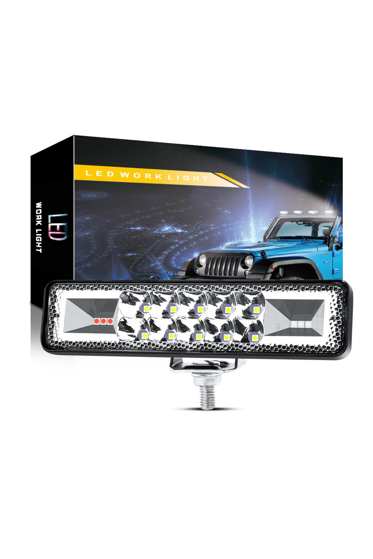 DEKOHOP Off Road 12-24V Oto Gündüz Led Bar 6 inç 16 Led 48 w Sarı Renk İkaz Flash Mod Sis Farı