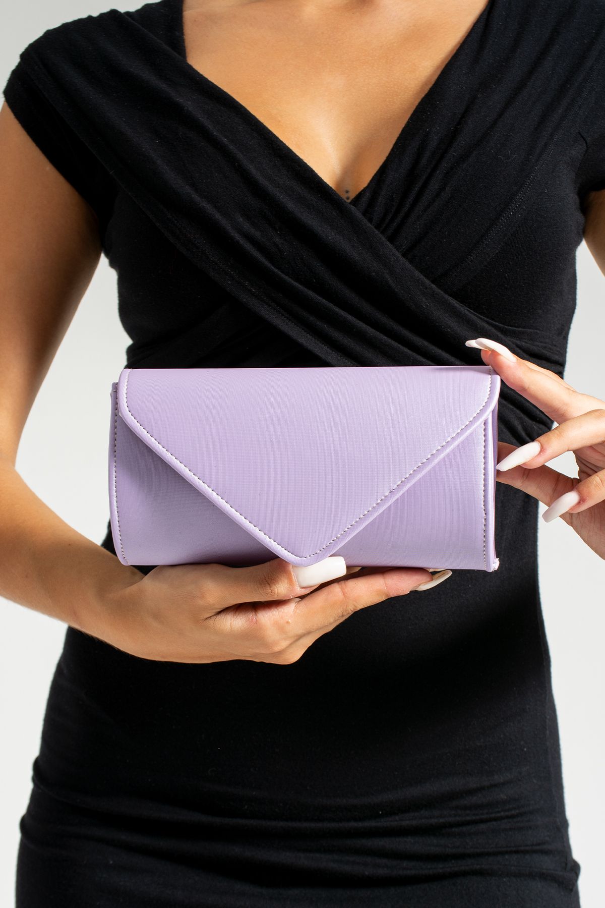 bibags Satin Lilac Evening Dress Bag Portfolio Bag Clutch Bag