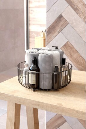 Tekno-tel Teknotel Metal Organizer Düzenleyici Sepet Meyve Sepeti Mat Siyah M...