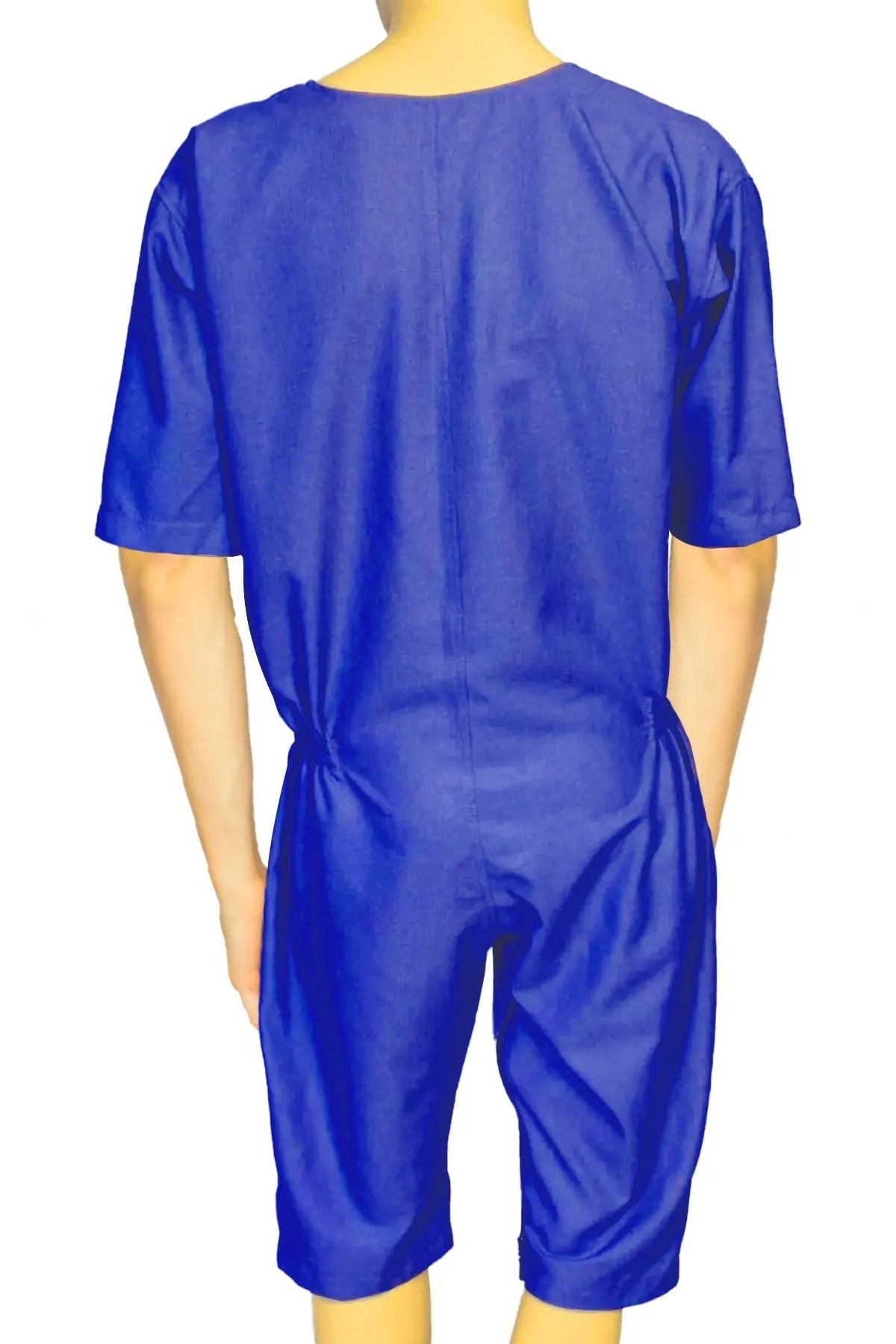 Devi-Special Design Short Sleeve Zipped Between Legs & Dementia Patient Care Jumpsuit - LARGE SIZE 2